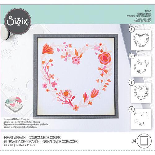 Sizzix Stencils - Layered Heart Wreath