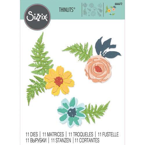 Sizzix Thinlits Dies - Flowers & Fern