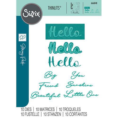 Sizzix Thinlits Dies - Take Twos, Hello Sentiment