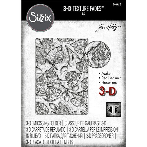 Sizzix 3-D Texture Fades Embossing Folder - Acorns by Tim Holtz