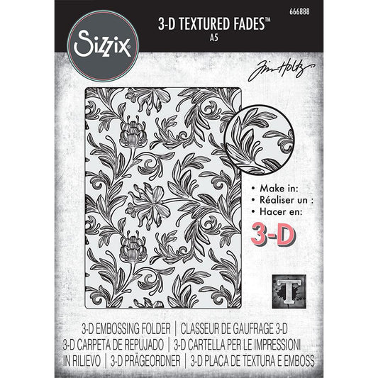 Sizzix Tim Holtz - 3-D Texture Fades Embossing Folder - Botanical Large