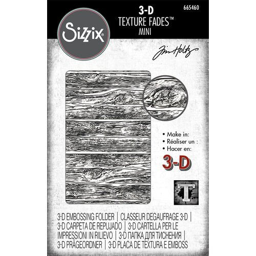 Sizzix 3-D Texture Fades Embossing Folder - Mini Lumber by Tim Holtz