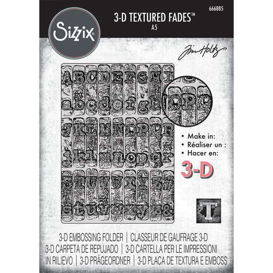 Sizzix Tim Holtz - 3-D Texture Fades Embossing Folder - Typewriter Large