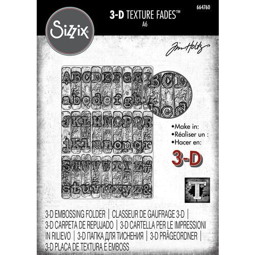 Sizzix 3-D Texture Fades Embossing Folder - Typewriter by Tim Holtz