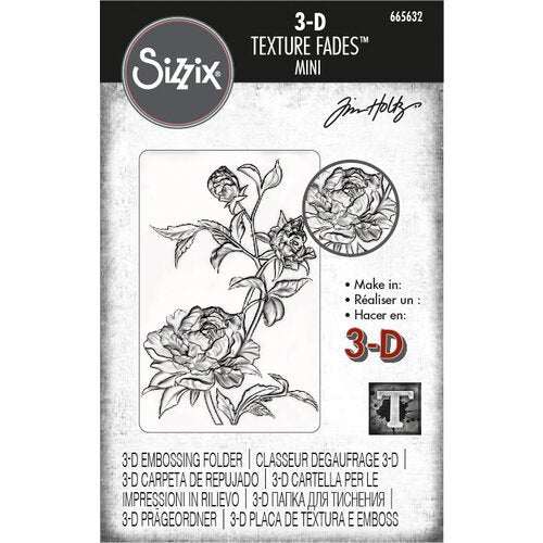 Sizzix 3-D Textured Impressions Embossing Folder - Mini Roses by Tim Holtz