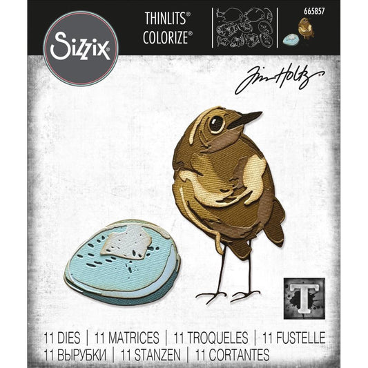 Sizzix Thinlits Dies - Bird & Egg, Colorize by Tim Holtz