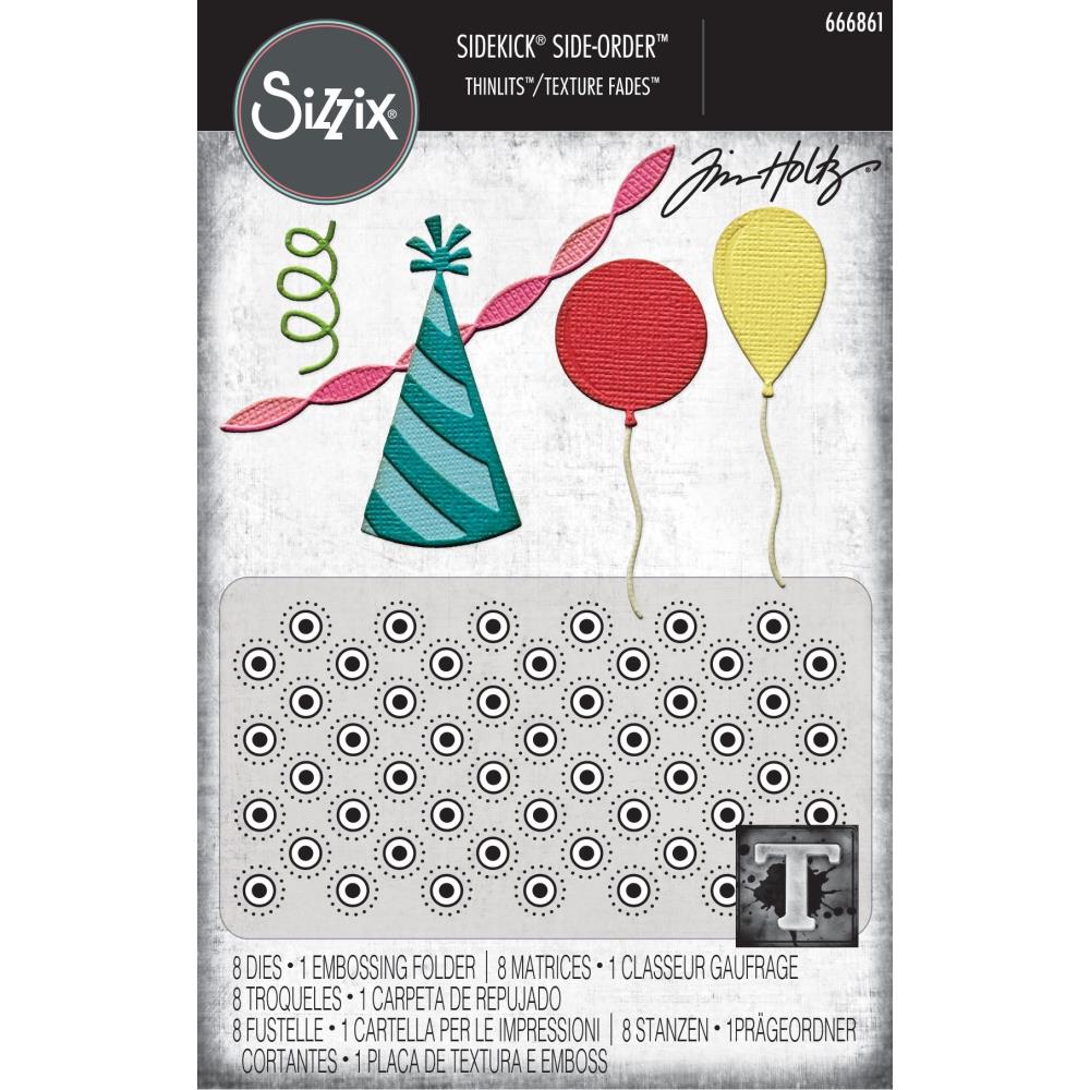 Sizzix Tim Holtz - Thinlits Dies & Texture Fades Embossing Folder - Vault Celebrate