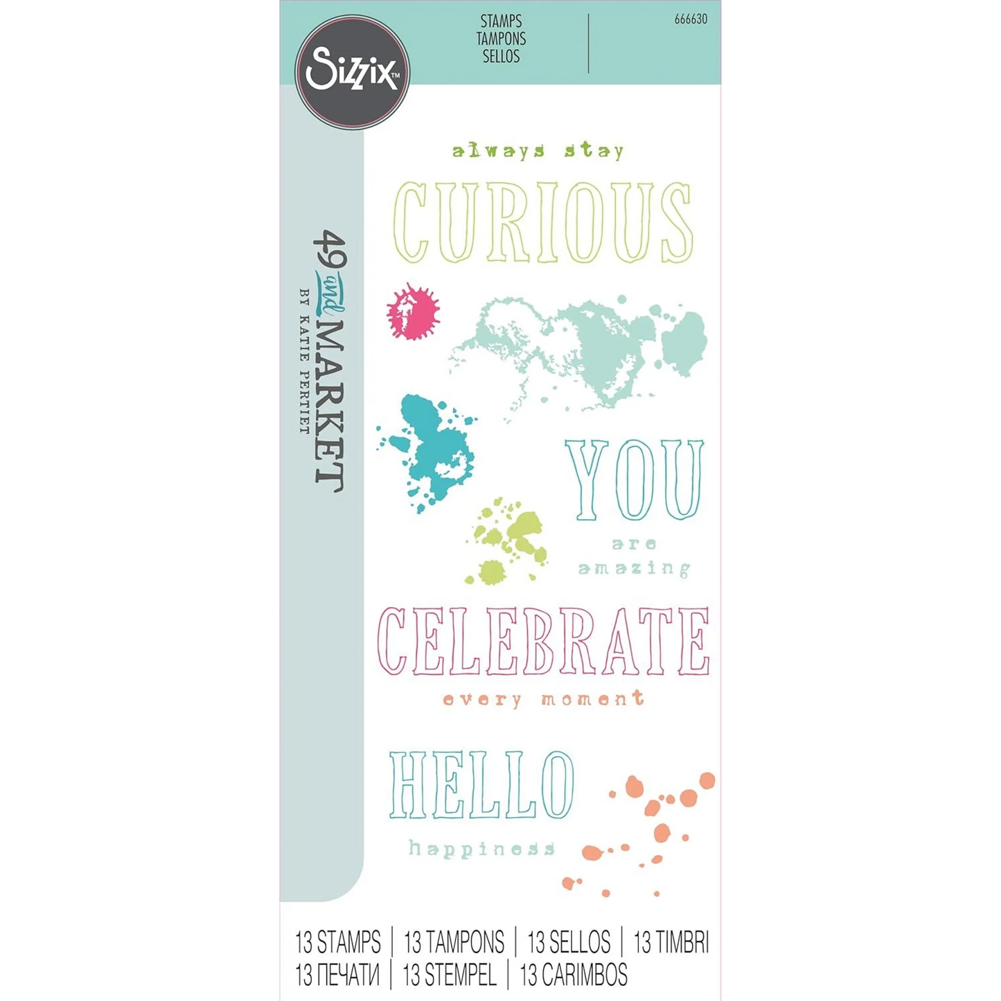 Sizzix - 49 and Market Clear Stamps - Hello You Sentiments