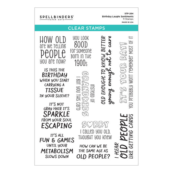 Spellbinders Clear Stamps - Birthday Laughs Sentiments
