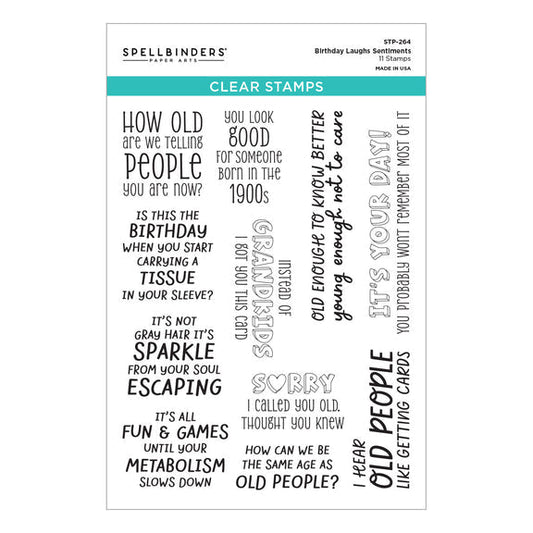 Spellbinders Clear Stamps - Birthday Laughs Sentiments