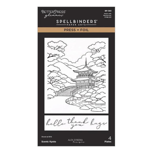 Spellbinders Letterpress + Foil Plate & Stencils - Scenic Kyoto