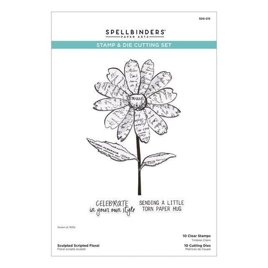 Spellbinders Clear Stamps & Dies - Sculpted Scripted Floral
