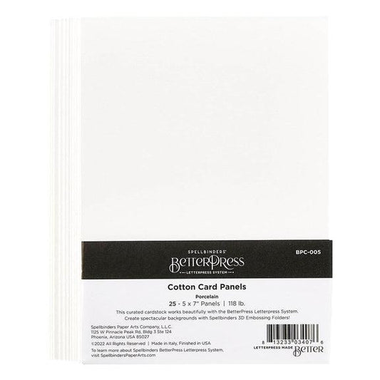 Spellbinders Cotton Card Panels - A7 - Porcelain, 25 pack