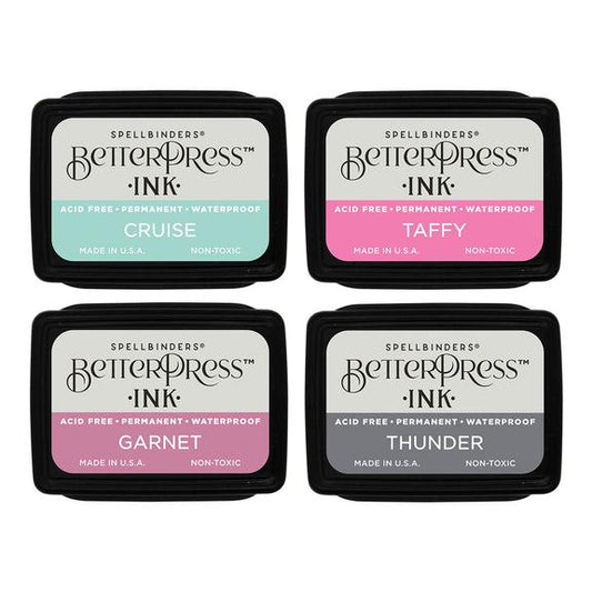 Spellbinders BetterPress - Mini Ink Set - Jet Set, 4 pack