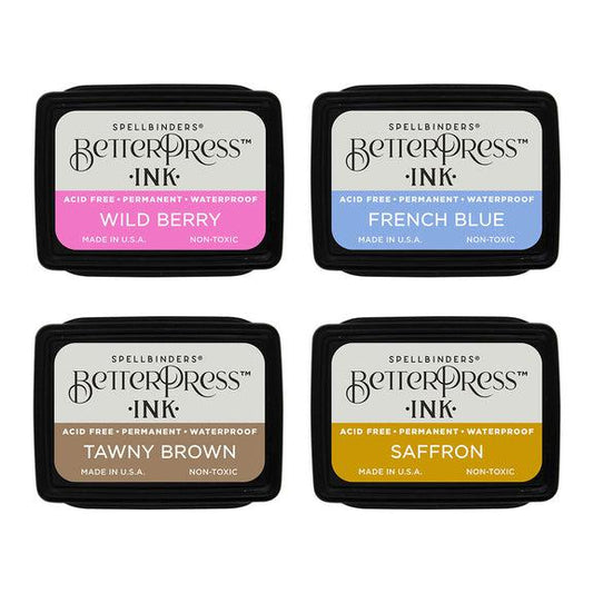 Spellbinders BetterPress - Mini Ink Set - Nature Tones, 4 pack