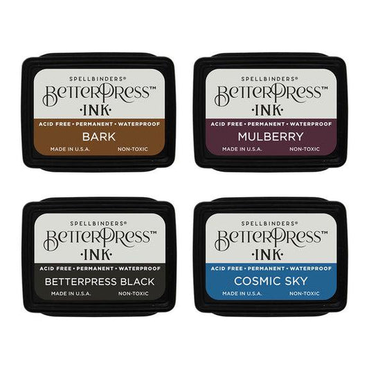 Spellbinders BetterPress - Mini Ink Set - Regal Tones, 4 pack