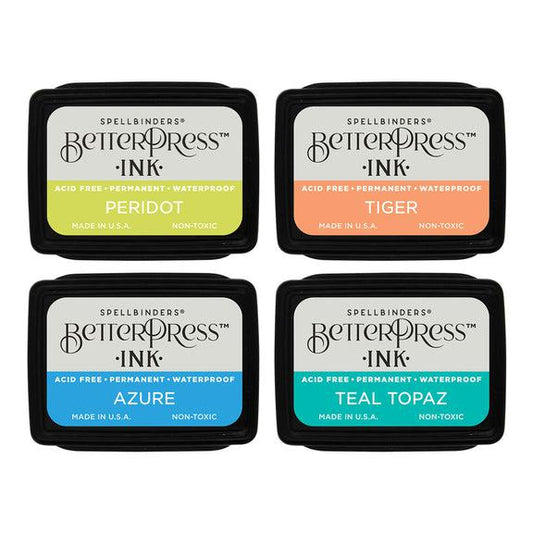 Spellbinders BetterPress - Mini Ink Set - Tropical, 4 pack