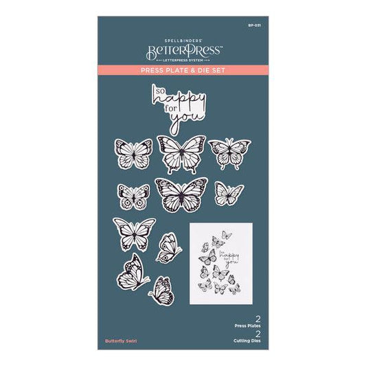 Spellbinders Press Plates & Dies - Butterfly Swirl