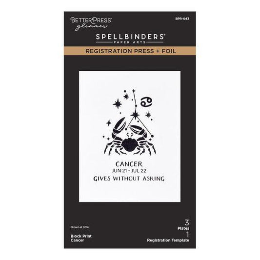 Spellbinders Registration Press + Foil Plates - Block Print Cancer