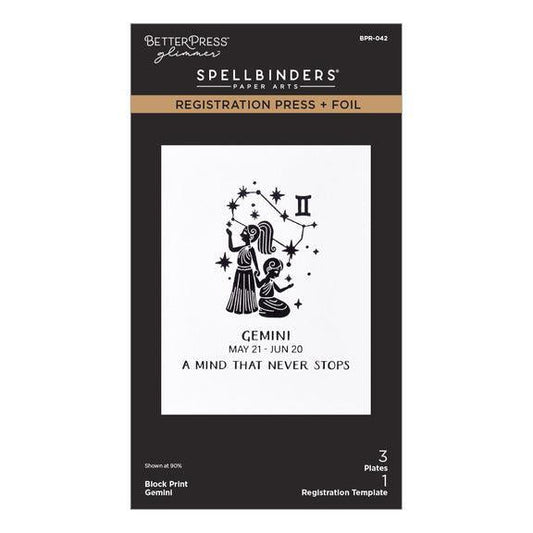Spellbinders Registration Press + Foil Plates - Block Print Gemini