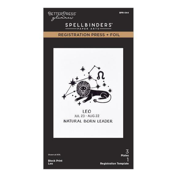 Spellbinders Registration Press + Foil Plates - Block Print Leo