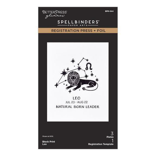 Spellbinders Registration Press + Foil Plates - Block Print Leo