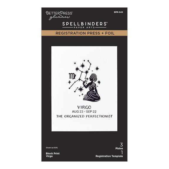 Spellbinders Registration Press + Foil Plates - Block Print Virgo