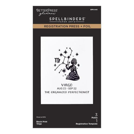 Spellbinders Registration Press + Foil Plates - Block Print Virgo