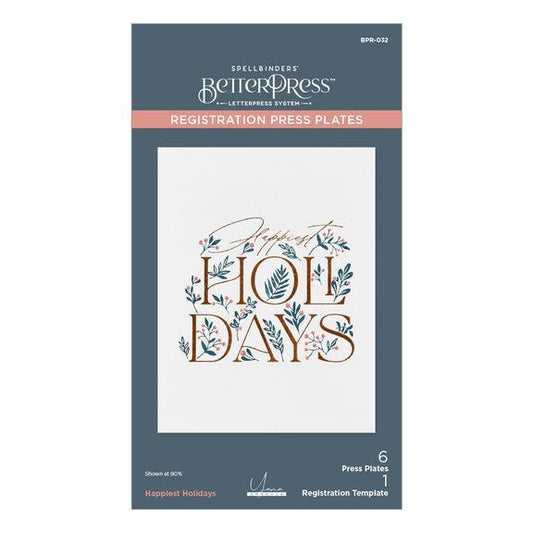 Spellbinders Registration Press Plates - Happiest Holidays