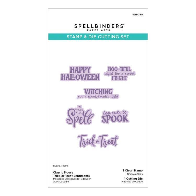Spellbinders Clear Stamps & Dies - Classic Mouse Trick-or-Treat Sentiments