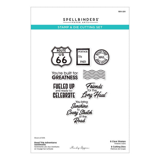 Spellbinders Clear Stamps & Dies - Road Trip Adventures Sentiments