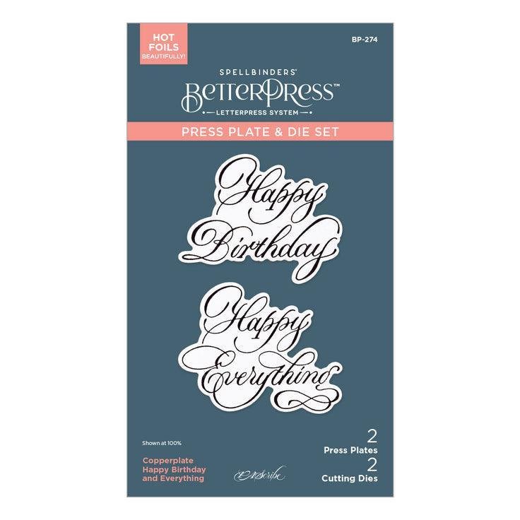 Spellbinders Press Plates & Dies - CopperPlates Happy Birthday and Everything