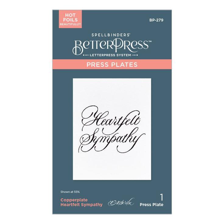 Spellbinders Press Plates - Copperplate Heartfelt Sympathy