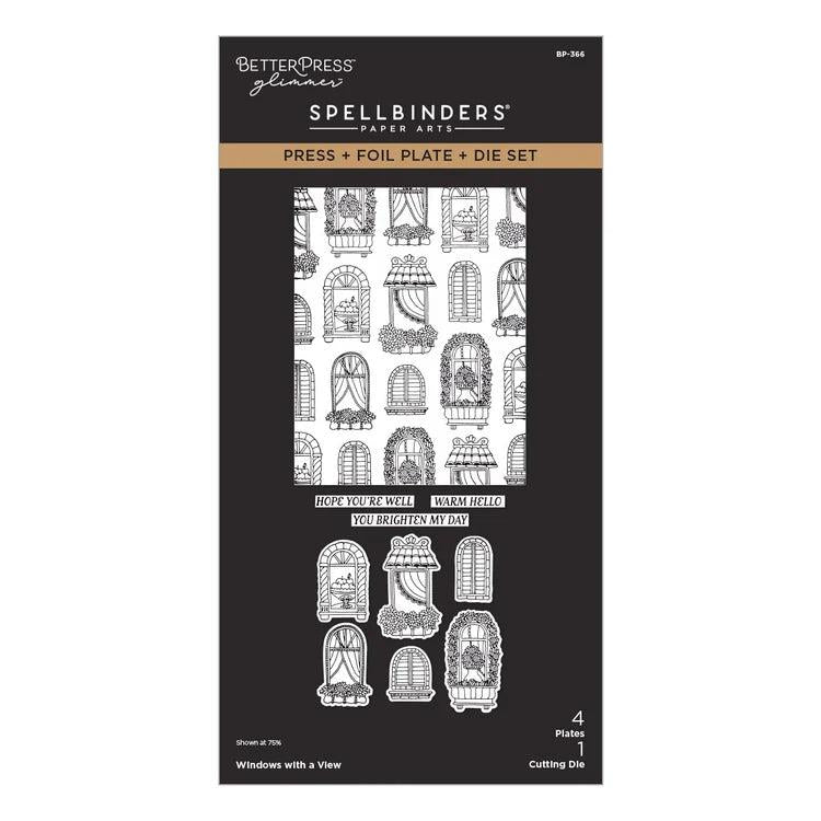 Spellbinders Letterpress + Foil Plate & Dies - Windows with a View