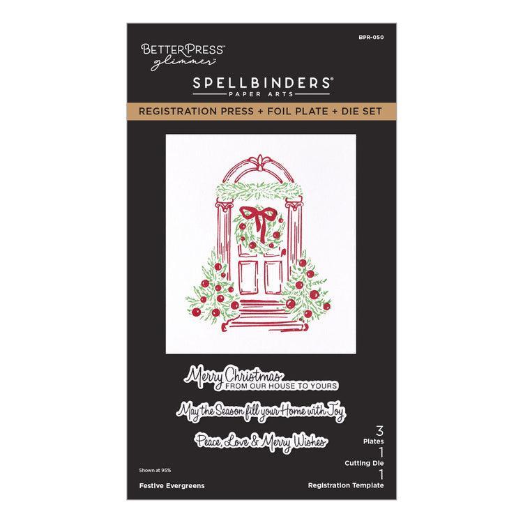 Spellbinders Registration Press + Foil Plate & Dies - Festive Evergreens