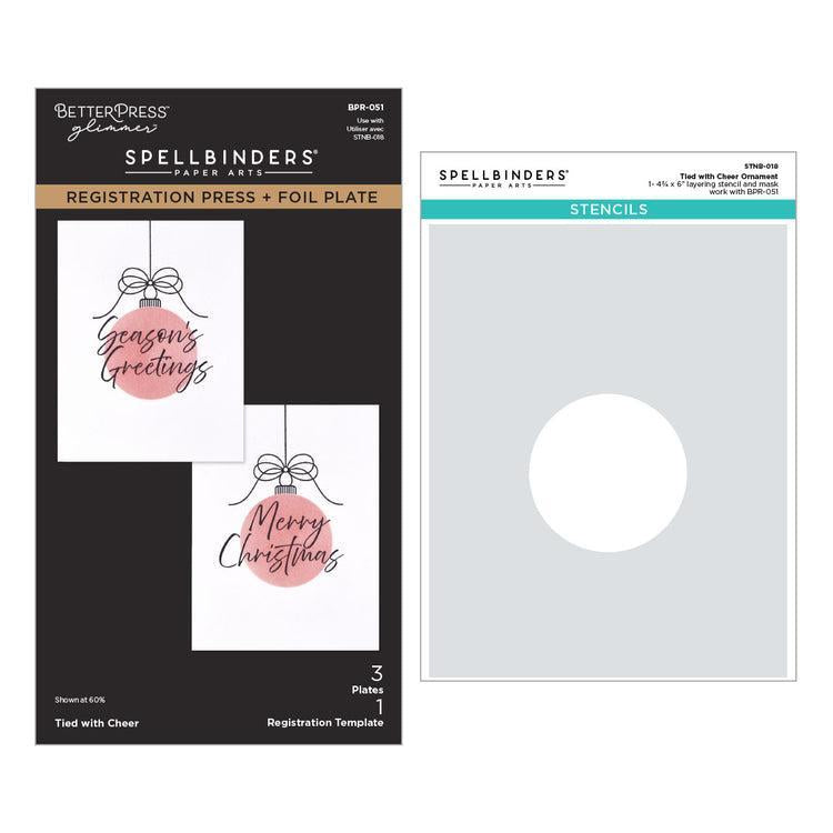 Spellbinders Registration Press + Foil Plate & Stencils - Tied with Cheer