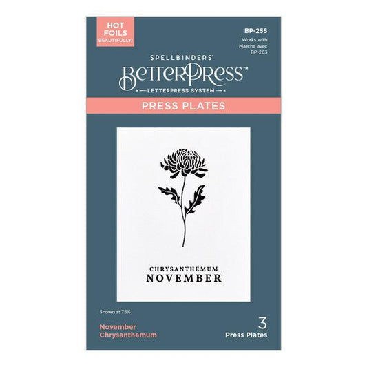 Spellbinders Press Plates - November Chrysanthemum