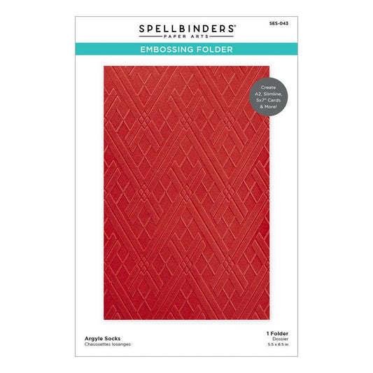 Spellbinders Embossing Folder - Argyle Socks