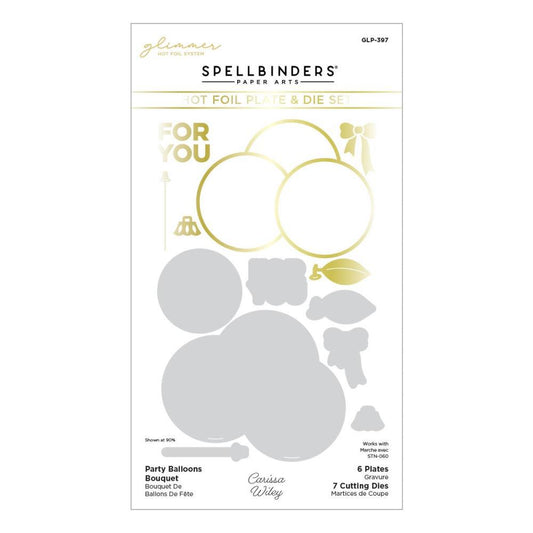 Spellbinders Glimmer Hot Foil Plates & Dies - Party Balloons Bouquet