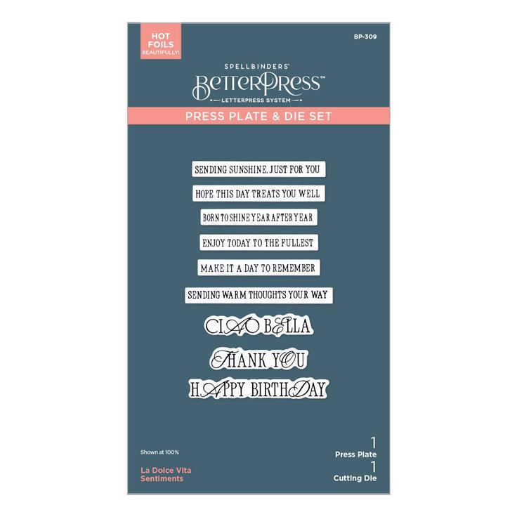 Spellbinders Press Plates & Dies - La Dolce Vita Sentiments