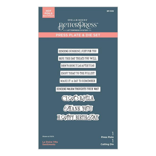 Spellbinders Press Plates & Dies - La Dolce Vita Sentiments