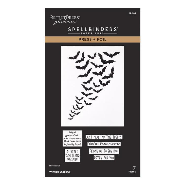 Spellbinders Letterpress + Foil Plate - Winged Shadows