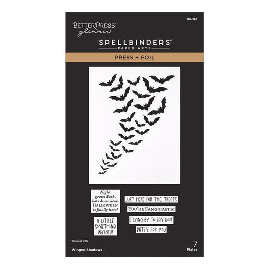 Spellbinders Letterpress + Foil Plate - Winged Shadows
