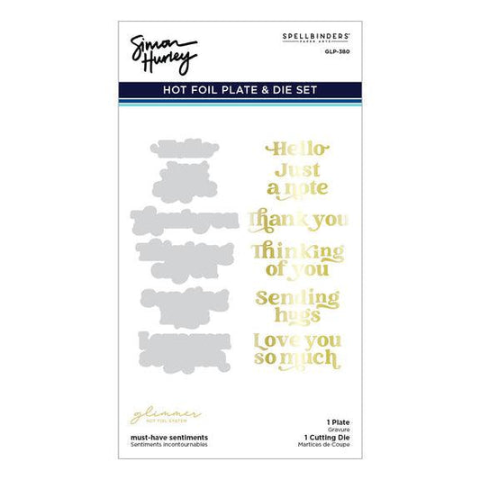 Spellbinders Glimmer Hot Foil Plates & Dies - Must-Have Sentiments