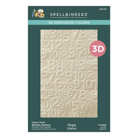 Spellbinders 3D Embossing Folder - Classic Pooh Birthday Numbers