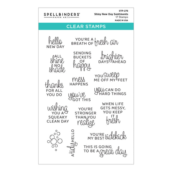 Spellbinders Clear Stamps - Shiny New Day Sentiments