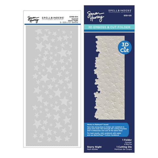 Spellbinders 3D Emboss & Cut Folder & Stencils - Starry Night