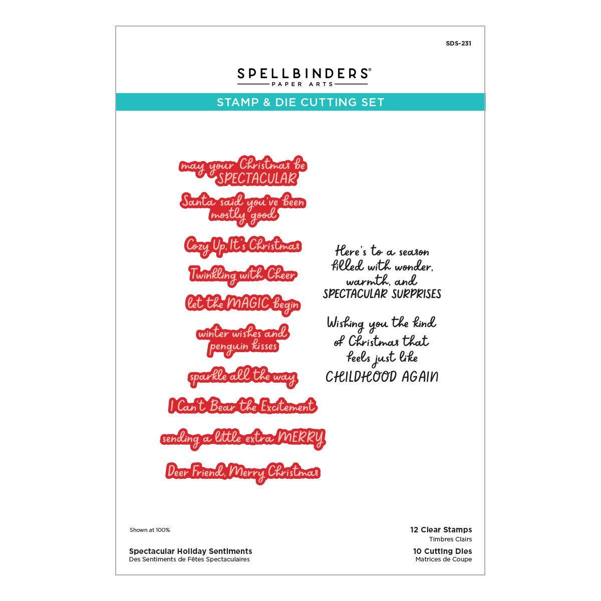 Spellbinders Clear Stamps & Dies - Spectacular Holiday Sentiments