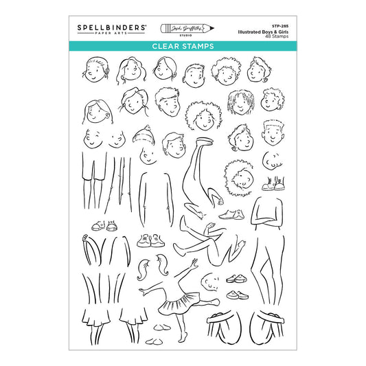 Spellbinders Clear Stamps - Illustrated Boys & Girls