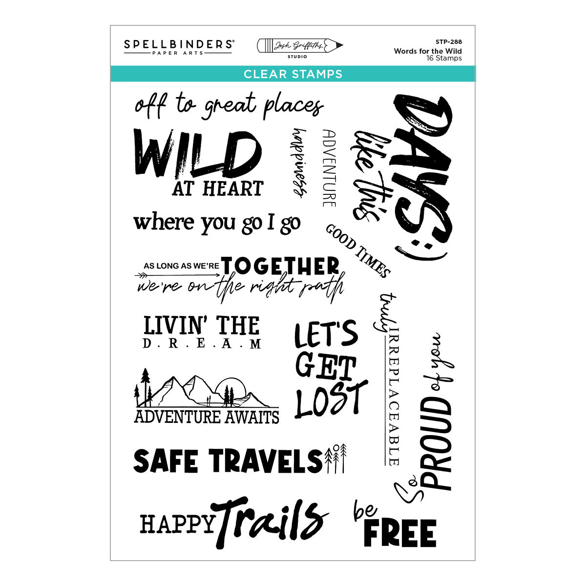 Spellbinders Clear Stamps - Words for the Wild